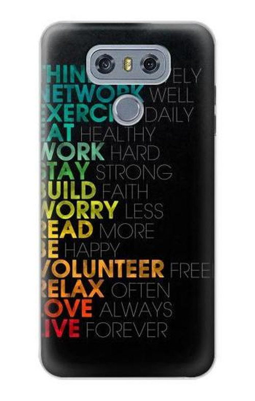 S3523 Think Positive Words Quotes Case Cover Custodia per LG G6