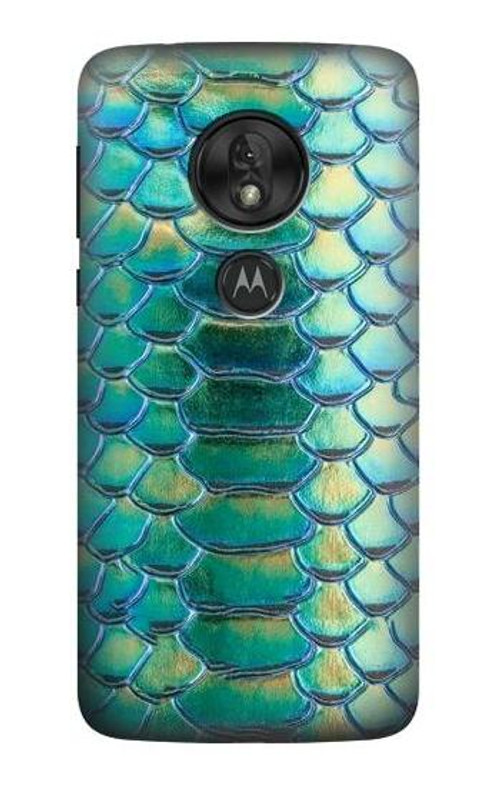 S3414 Green Snake Scale Graphic Print Case Cover Custodia per Motorola Moto G7 Play