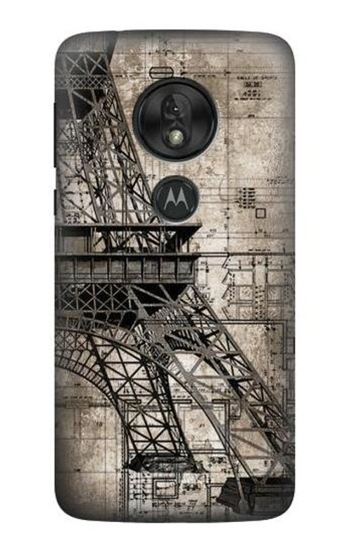 S3416 Eiffel Tower Blueprint Case Cover Custodia per Motorola Moto G7 Power