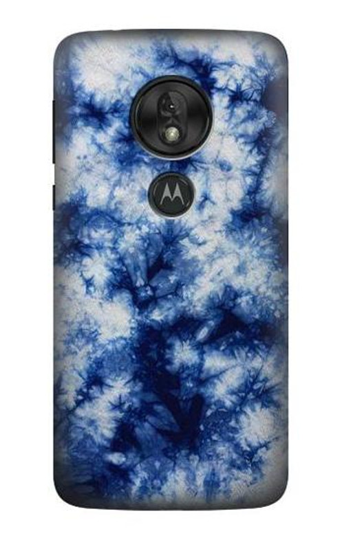 S3439 Fabric Indigo Tie Dye Case Cover Custodia per Motorola Moto G7 Power