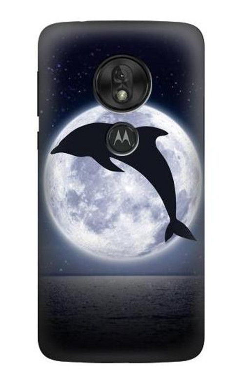 S3510 Dolphin Moon Night Case Cover Custodia per Motorola Moto G7 Power