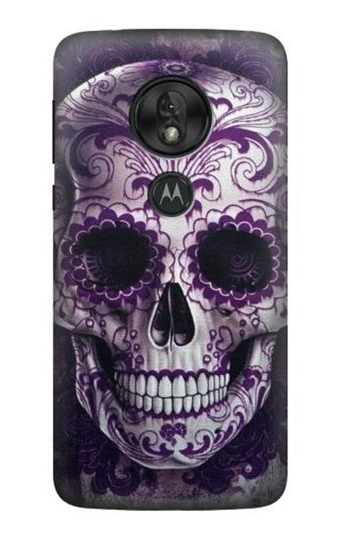 S3582 Purple Sugar Skull Case Cover Custodia per Motorola Moto G7 Power