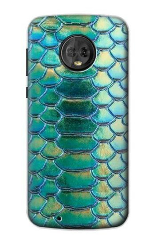 S3414 Green Snake Scale Graphic Print Case Cover Custodia per Motorola Moto G6