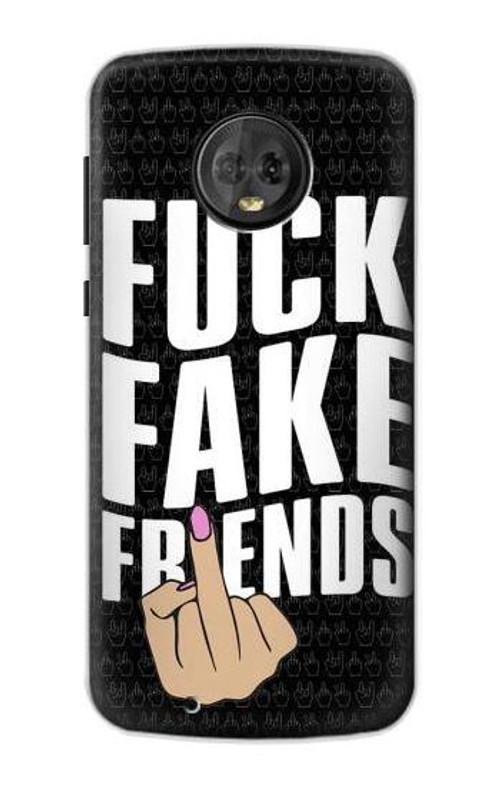 S3598 Middle Finger Fuck Fake Friend Case Cover Custodia per Motorola Moto G6