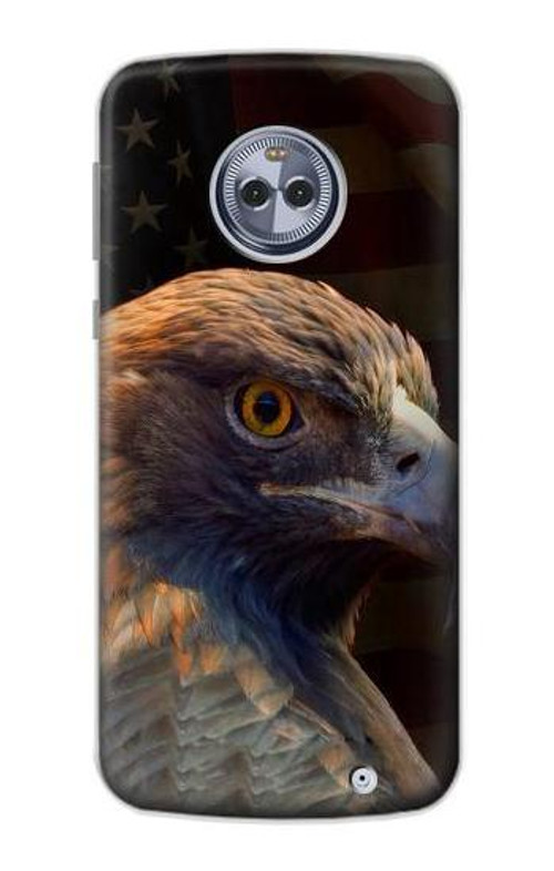 S3376 Eagle American Flag Case Cover Custodia per Motorola Moto X4