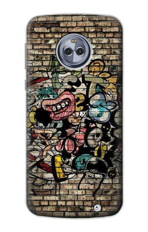 S3394 Graffiti Wall Case Cover Custodia per Motorola Moto X4