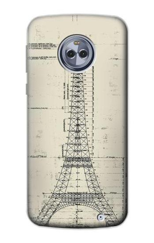 S3474 Eiffel Architectural Drawing Case Cover Custodia per Motorola Moto X4