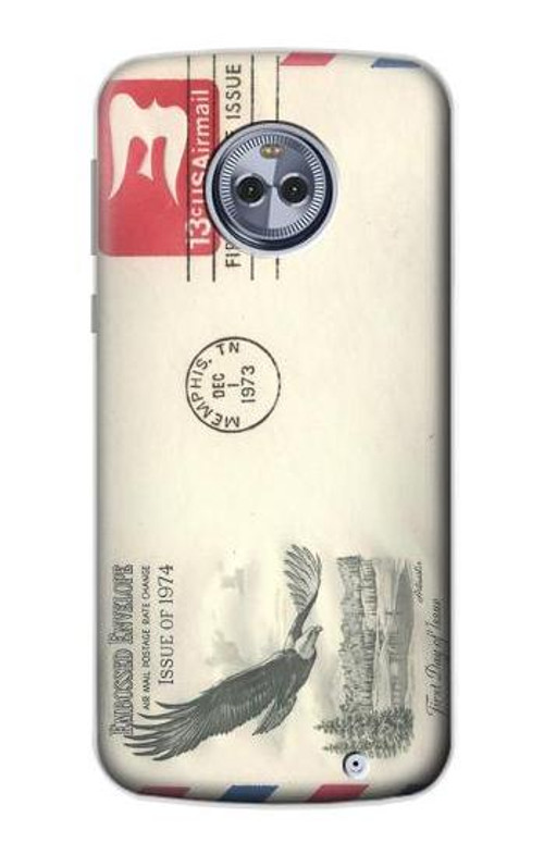 S3551 Vintage Airmail Envelope Art Case Cover Custodia per Motorola Moto X4
