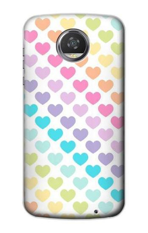 S3499 Colorful Heart Pattern Case Cover Custodia per Motorola Moto Z2 Play, Z2 Force