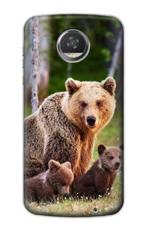 S3558 Bear Family Case Cover Custodia per Motorola Moto Z2 Play, Z2 Force