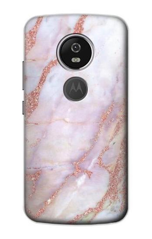 S3482 Soft Pink Marble Graphic Print Case Cover Custodia per Motorola Moto E5 Plus