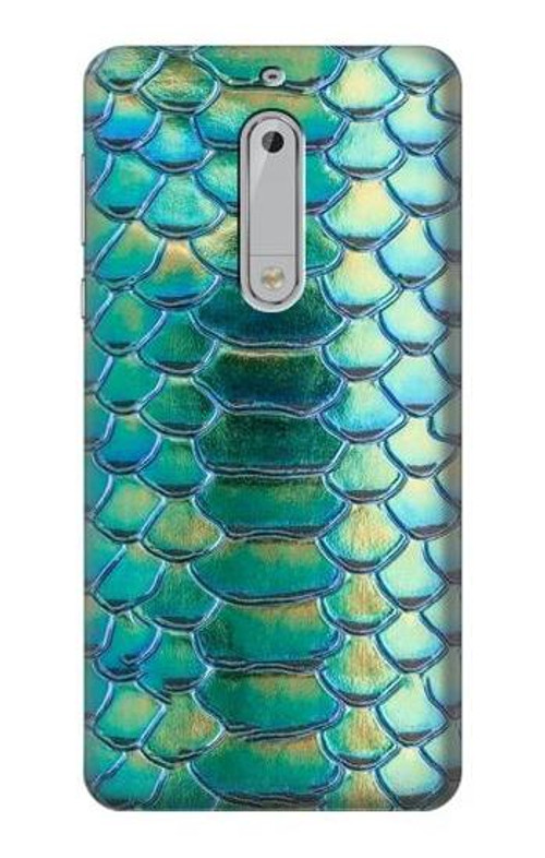 S3414 Green Snake Scale Graphic Print Case Cover Custodia per Nokia 5