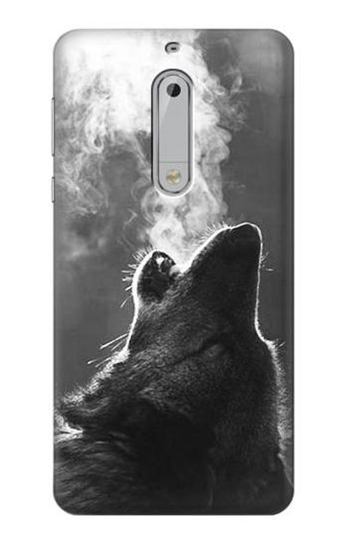 S3505 Wolf Howling Case Cover Custodia per Nokia 5