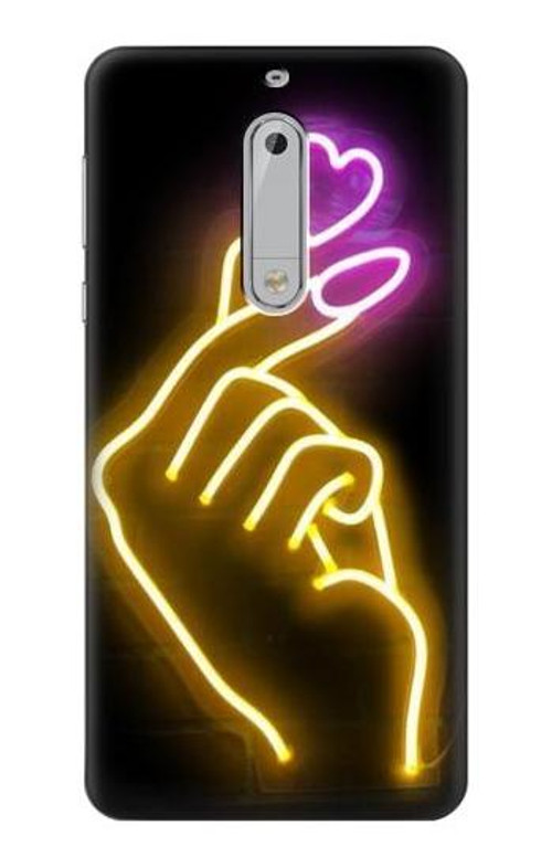 S3512 Cute Mini Heart Neon Graphic Case Cover Custodia per Nokia 5