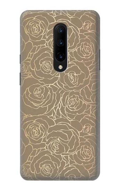 S3466 Gold Rose Pattern Case Cover Custodia per OnePlus 7 Pro