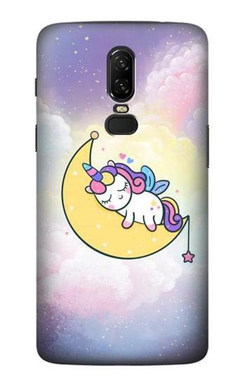 S3485 Cute Unicorn Sleep Case Cover Custodia per OnePlus 6