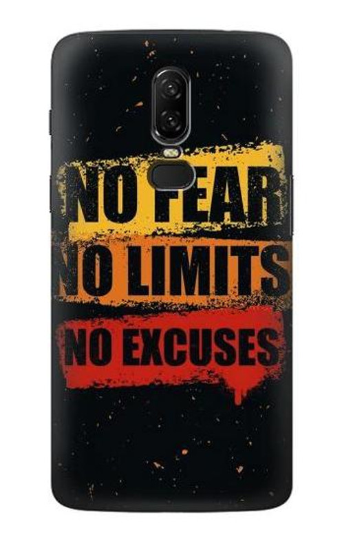 S3492 No Fear Limits Excuses Case Cover Custodia per OnePlus 6