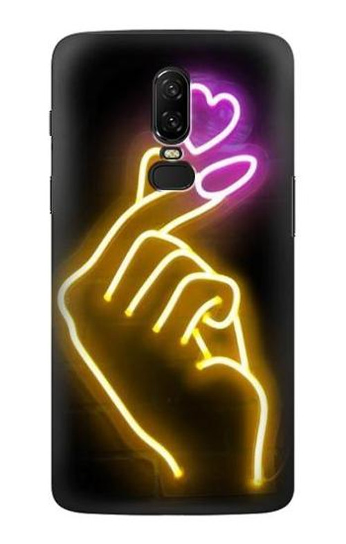 S3512 Cute Mini Heart Neon Graphic Case Cover Custodia per OnePlus 6