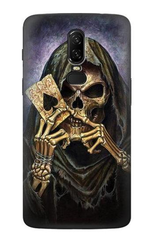S3594 Grim Reaper Wins Poker Case Cover Custodia per OnePlus 6