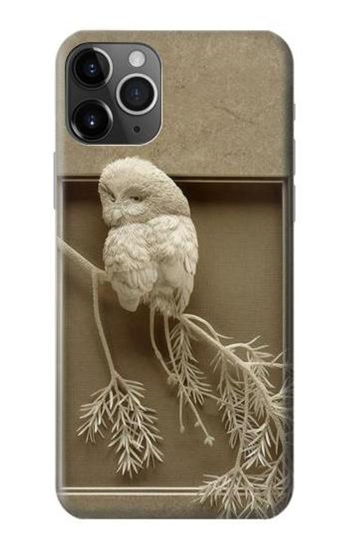 S1386 Paper Sculpture Owl Case Cover Custodia per iPhone 11 Pro