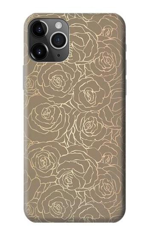 S3466 Gold Rose Pattern Case Cover Custodia per iPhone 11 Pro