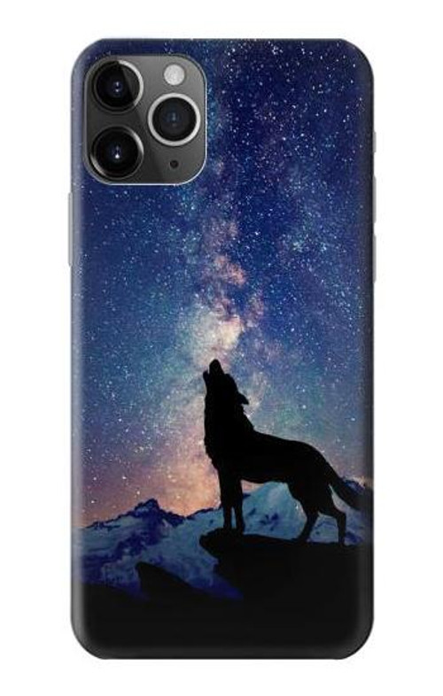 S3555 Wolf Howling Million Star Case Cover Custodia per iPhone 11 Pro Max