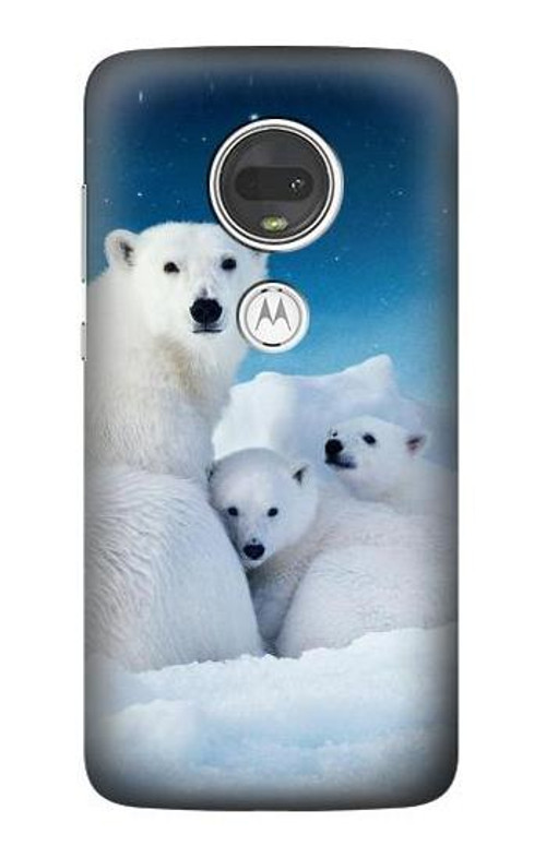 S0285 Polar Bear Family Arctic Case Cover Custodia per Motorola Moto G7, Moto G7 Plus