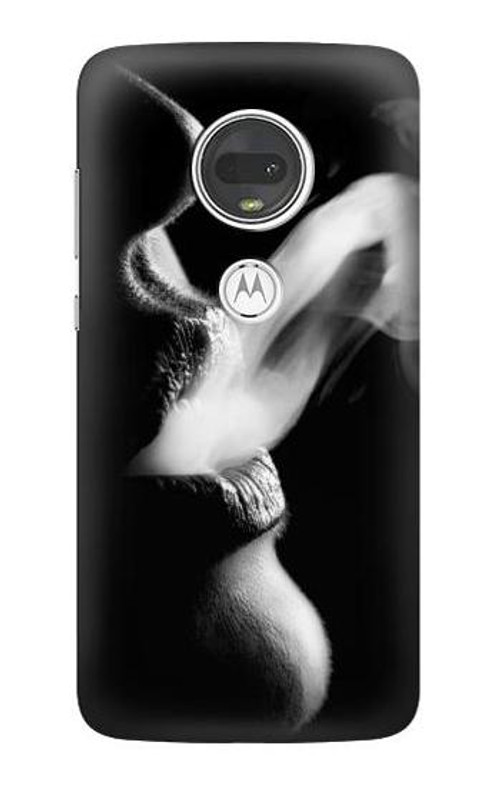 S0917 Sexy Lip Girl Smoking Case Cover Custodia per Motorola Moto G7, Moto G7 Plus