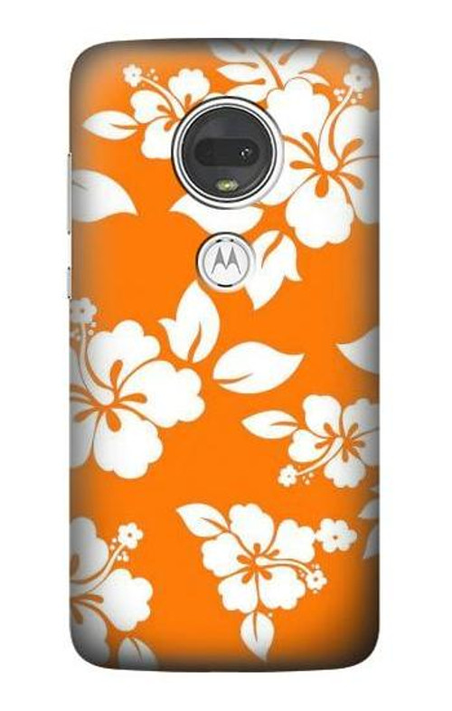 S2245 Hawaiian Hibiscus Orange Pattern Case Cover Custodia per Motorola Moto G7, Moto G7 Plus