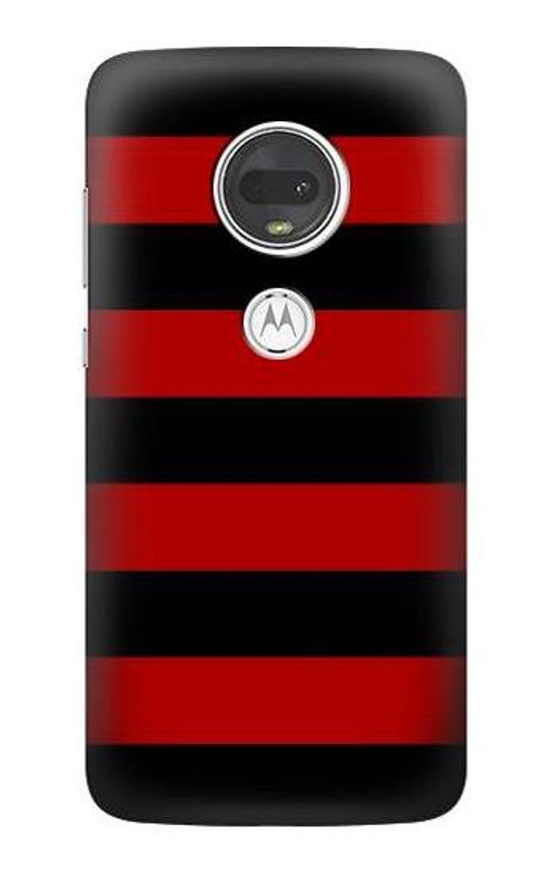 S2638 Black and Red Striped Case Cover Custodia per Motorola Moto G7, Moto G7 Plus S2638 Black and Red Striped Case Cover Custodia per Motorola Moto G7, Moto G7 Plus