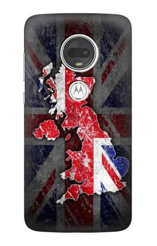 S2936 UK British Flag Map Case Cover Custodia per Motorola Moto G7, Moto G7 Plus