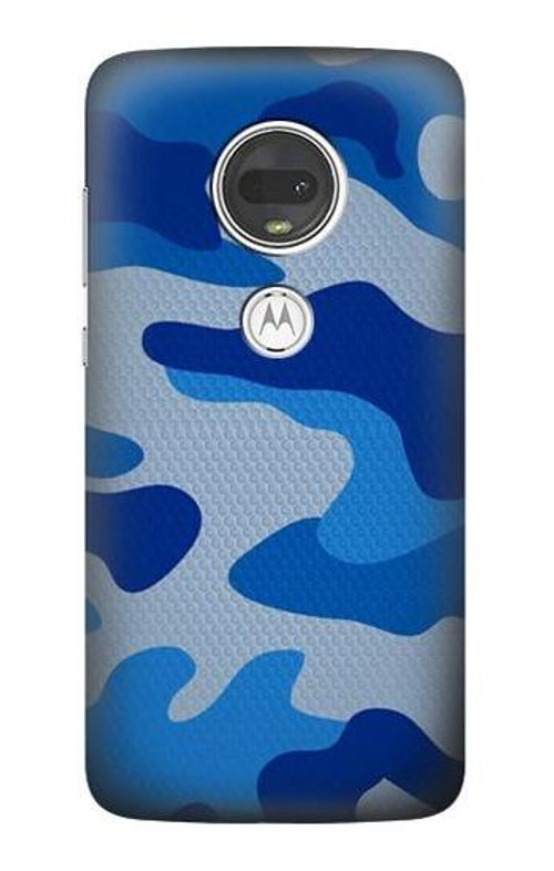 S2958 Army Blue Camo Camouflage Case Cover Custodia per Motorola Moto G7, Moto G7 Plus