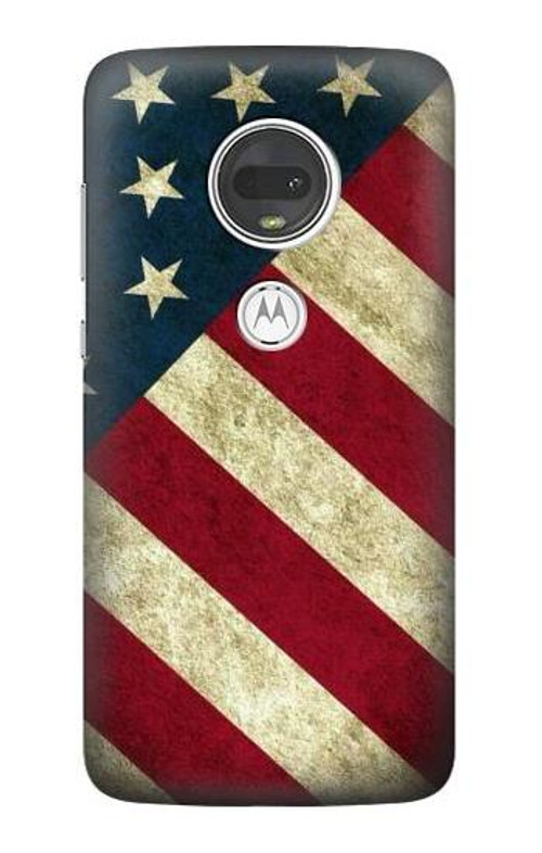 S3295 US National Flag Case Cover Custodia per Motorola Moto G7, Moto G7 Plus