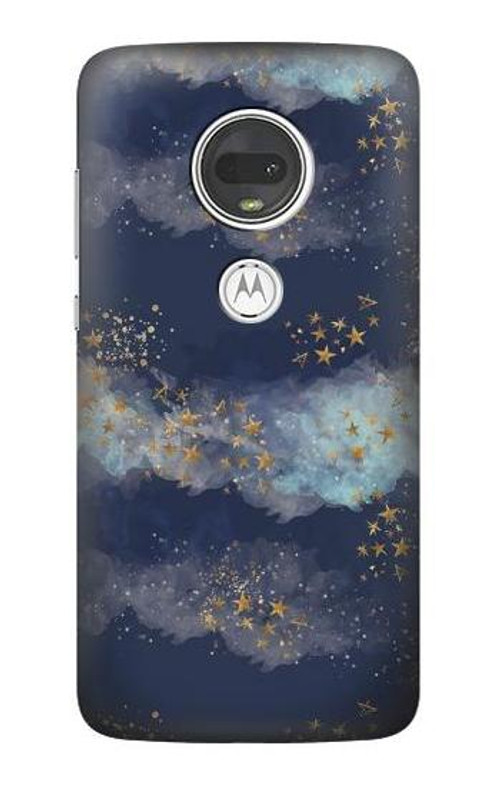 S3364 Gold Star Sky Case Cover Custodia per Motorola Moto G7, Moto G7 Plus