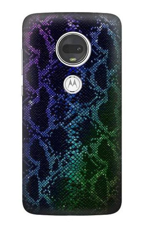 S3366 Rainbow Python Skin Graphic Print Case Cover Custodia per Motorola Moto G7, Moto G7 Plus
