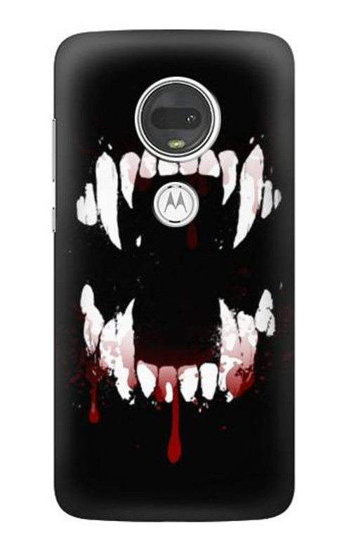 S3527 Vampire Teeth Bloodstain Case Cover Custodia per Motorola Moto G7, Moto G7 Plus