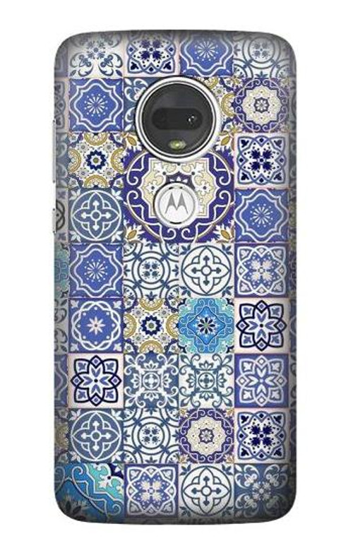 S3537 Moroccan Mosaic Pattern Case Cover Custodia per Motorola Moto G7, Moto G7 Plus