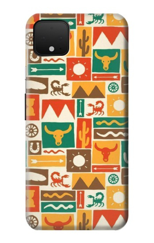 S1873 Western Pattern Case Cover Custodia per Google Pixel 4