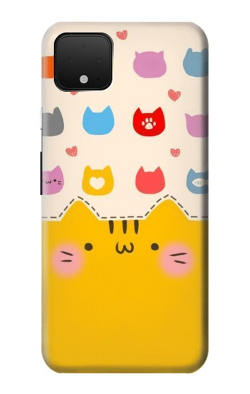 S2442 Cute Cat Cartoon Funny Case Cover Custodia per Google Pixel 4