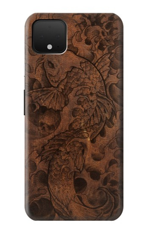 S3405 Fish Tattoo Leather Graphic Print Case Cover Custodia per Google Pixel 4