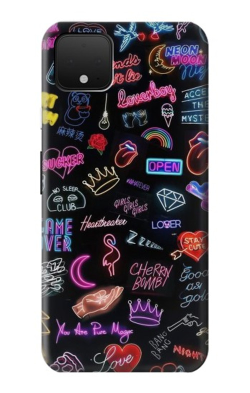 S3433 Vintage Neon Graphic Case Cover Custodia per Google Pixel 4