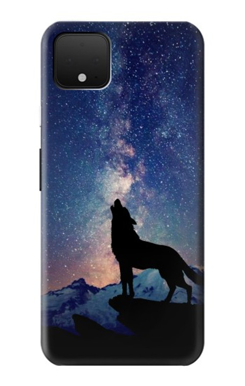 S3555 Wolf Howling Million Star Case Cover Custodia per Google Pixel 4