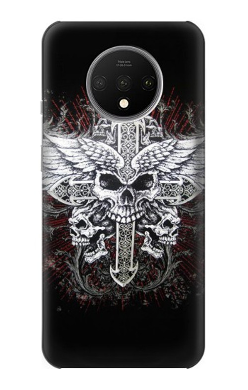 S1434 Skull Wing Tattoo Biker Case Cover Custodia per OnePlus 7T