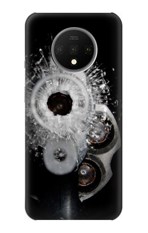 S2387 Gun Bullet Hole Glass Case Cover Custodia per OnePlus 7T