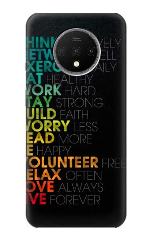 S3523 Think Positive Words Quotes Case Cover Custodia per OnePlus 7T
