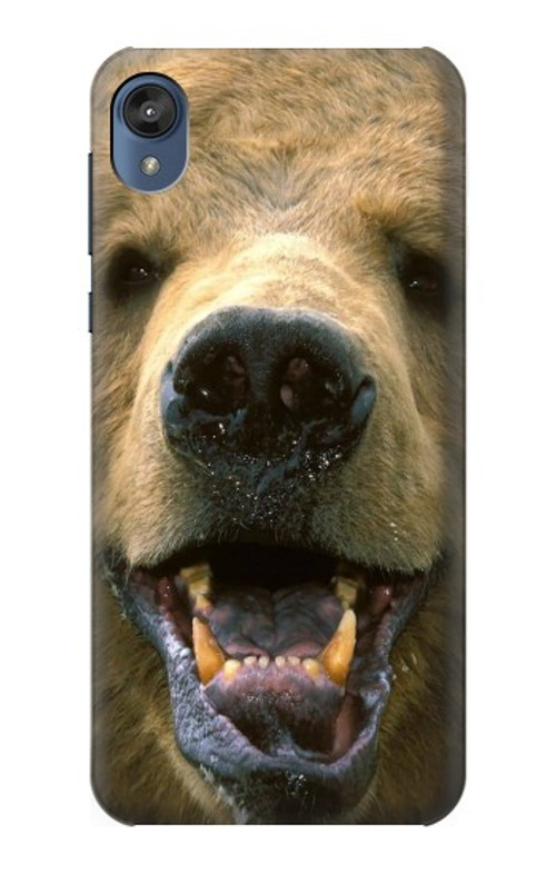 S0840 Grizzly Bear Face Case Cover Custodia per Motorola Moto E6, Moto E (6th Gen)