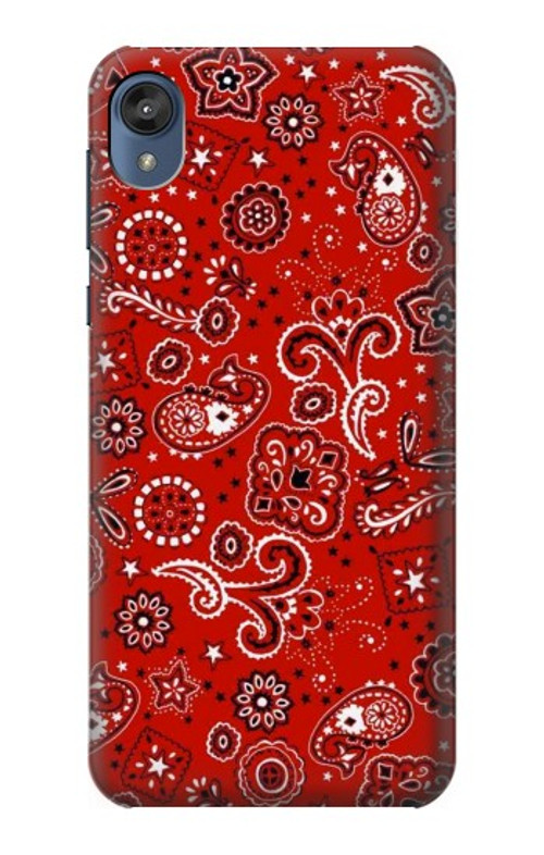 S3354 Red Classic Bandana Case Cover Custodia per Motorola Moto E6, Moto E (6th Gen)