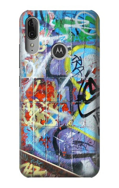 S0588 Wall Graffiti Case Cover Custodia per Motorola Moto E6 Plus, Moto E6s
