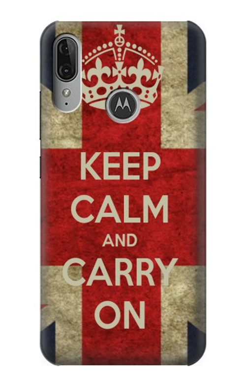 S0674 Keep Calm and Carry On Case Cover Custodia per Motorola Moto E6 Plus, Moto E6s