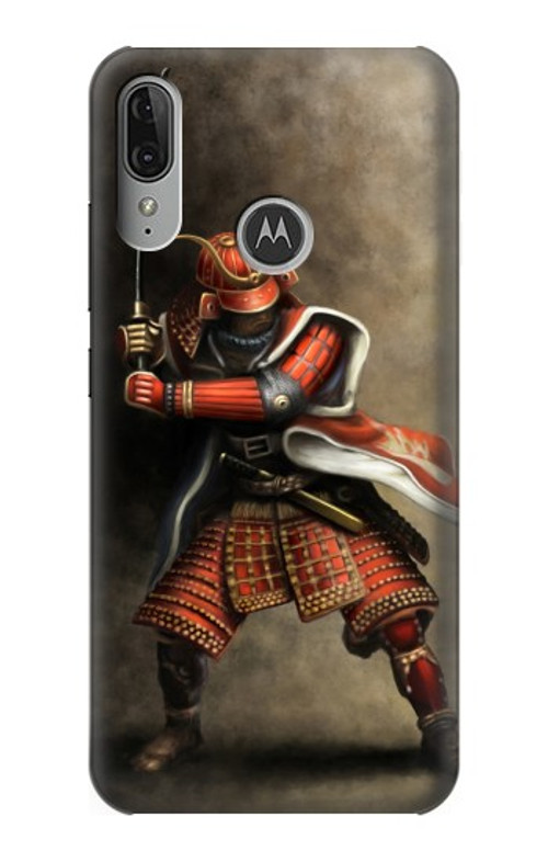 S0796 Japan Red Samurai Case Cover Custodia per Motorola Moto E6 Plus, Moto E6s